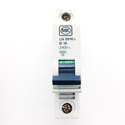 MK Electric Sentry LN5916s B16 16A 16 Amp MCB Circuit Breaker Type B
